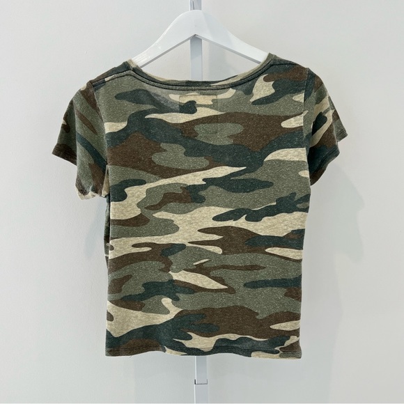MOTHER MAKE LOVE NOT WAR CAMOUFLAGE LINEN SINFUL BOXY TEE SIZE SMALL - Picture 4 of 13